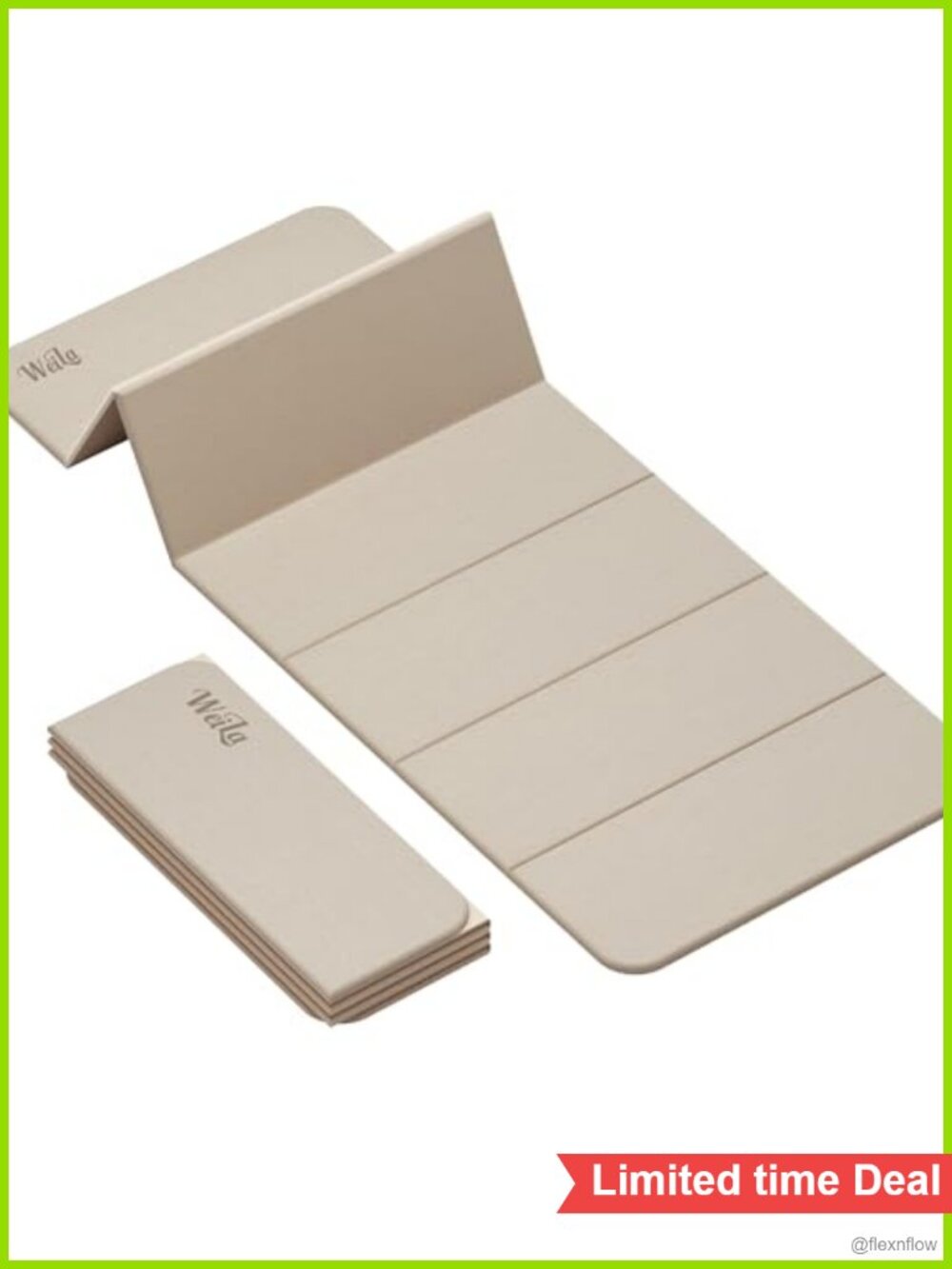 1/2" Thick Foldable TPE Yoga Mat Non Slip Pilates Mat 70x24 Lightweight